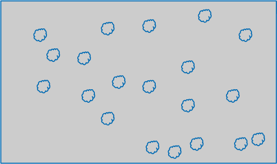 Evenly distributed particles: high entropy.